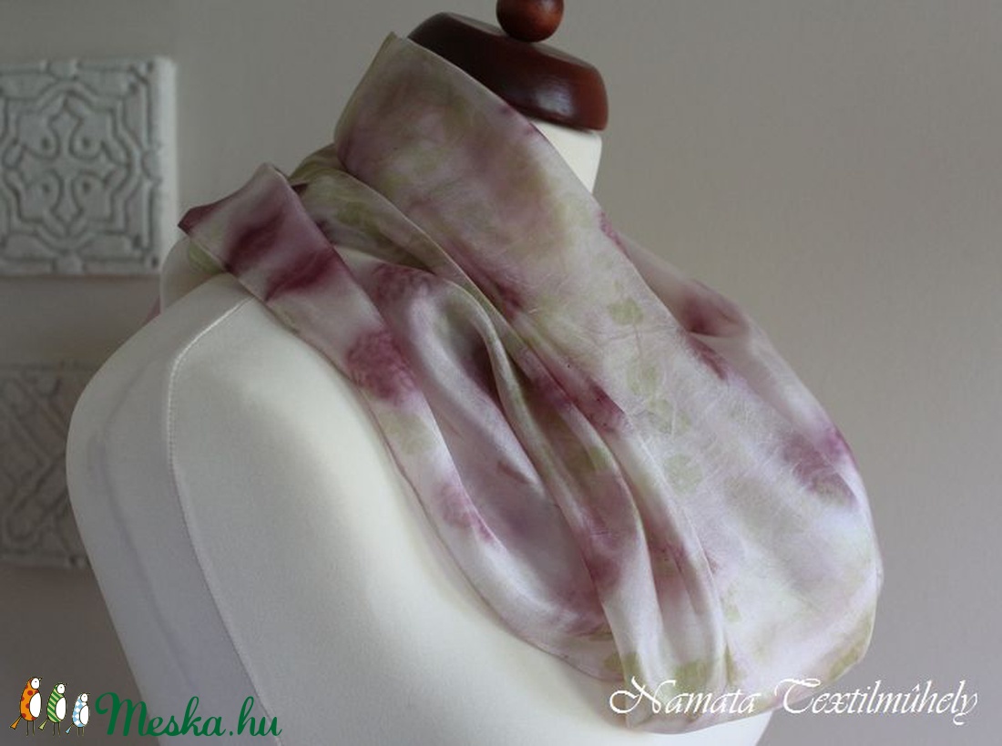 Tavasz - ecoprint selyemkendő - - Meska.hu Tavasz - ecoprint selyemkendő - - Meska.hu
