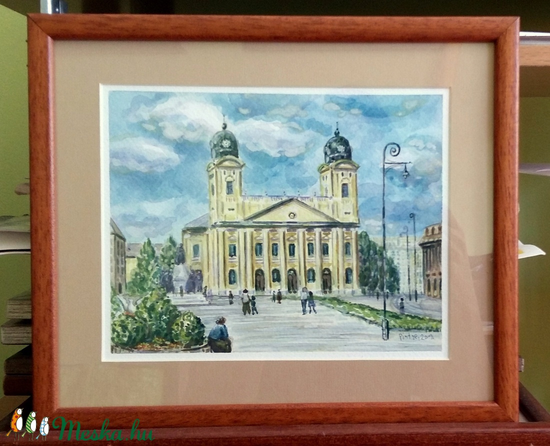 Debrecen, Nagytemplom - akvarell -  - Meska.hu