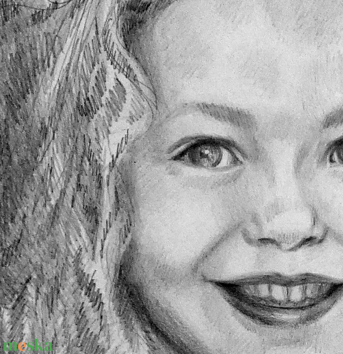  Gyermekmosoly - egyszemélyes portré vagy karikatúra  grafitceruzával - művészet - portré & karikatúra - portré - Meska.hu