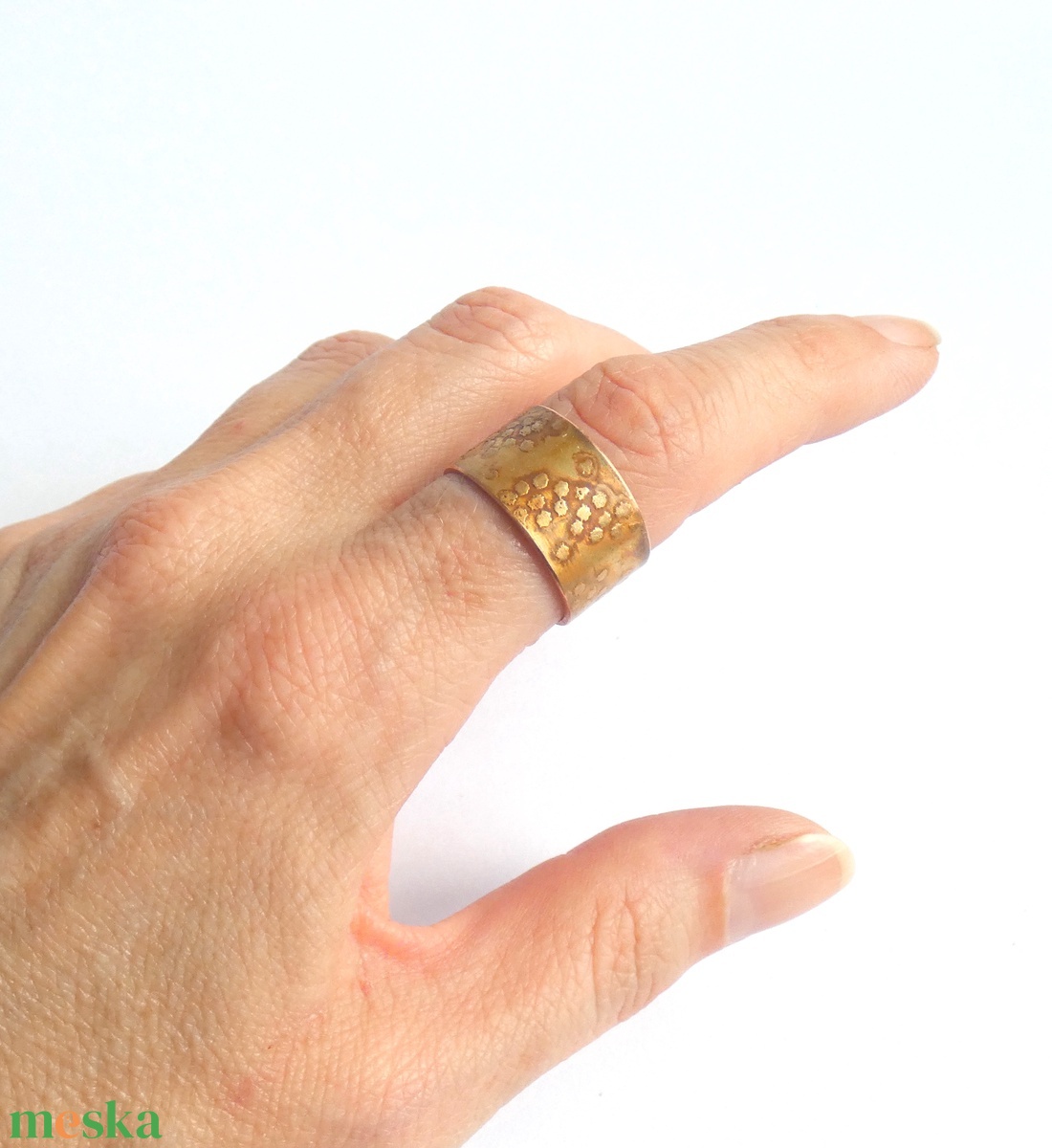 Sárkánybőr maratott vörösréz gyűrű - ékszer - gyűrű - kerek gyűrű - Meska.hu