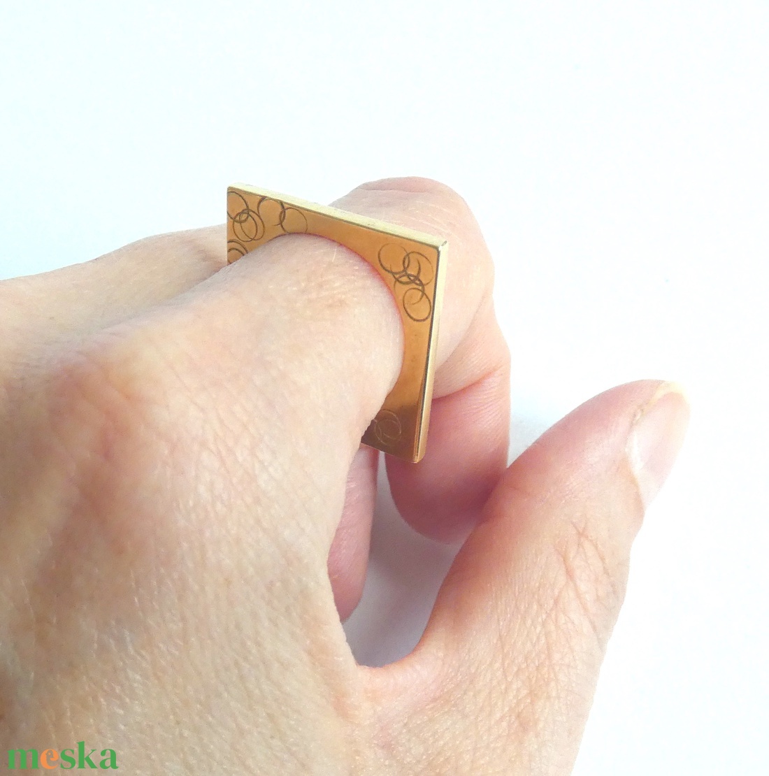 Kétarcú sárgaréz gyűrű - ékszer - gyűrű - statement gyűrű - Meska.hu