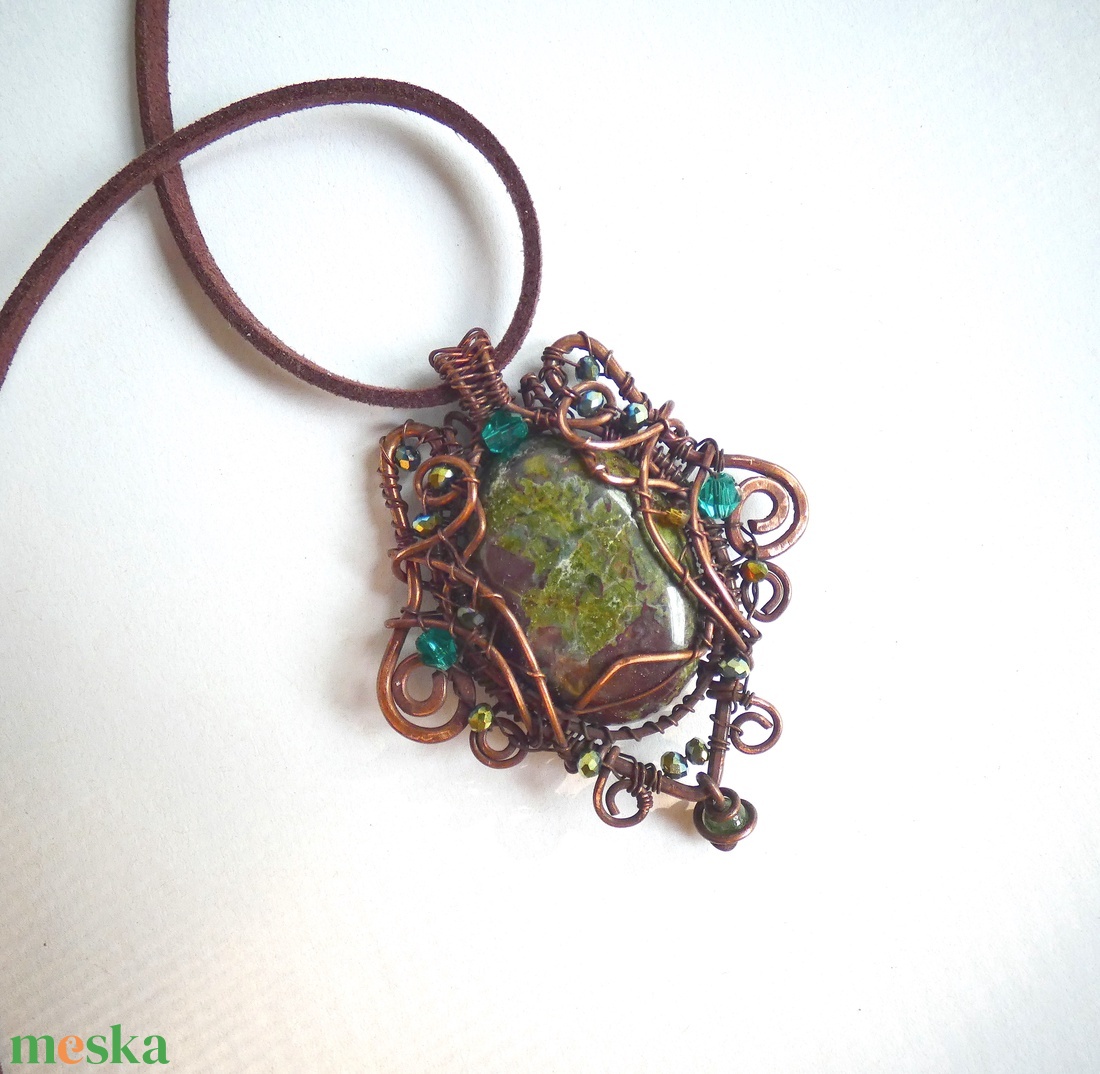 Erdei barokk rézdrót medál - ékszer - nyaklánc - medál - Meska.hu Erdei barokk rézdrót medál - ékszer - nyaklánc - medál - Meska.hu