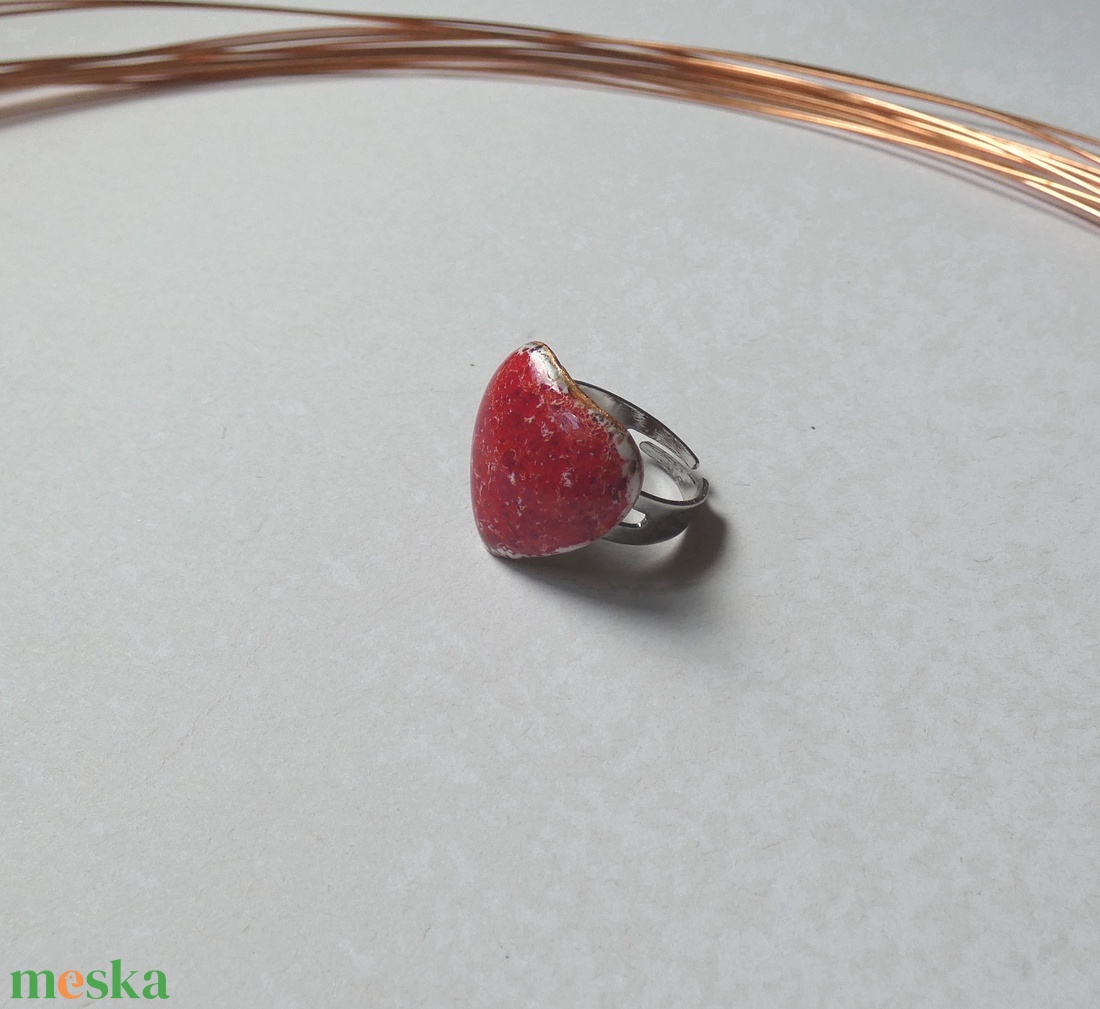 Szívem csücske tűzzománc medál - ékszer - gyűrű - figurális gyűrű - Meska.hu