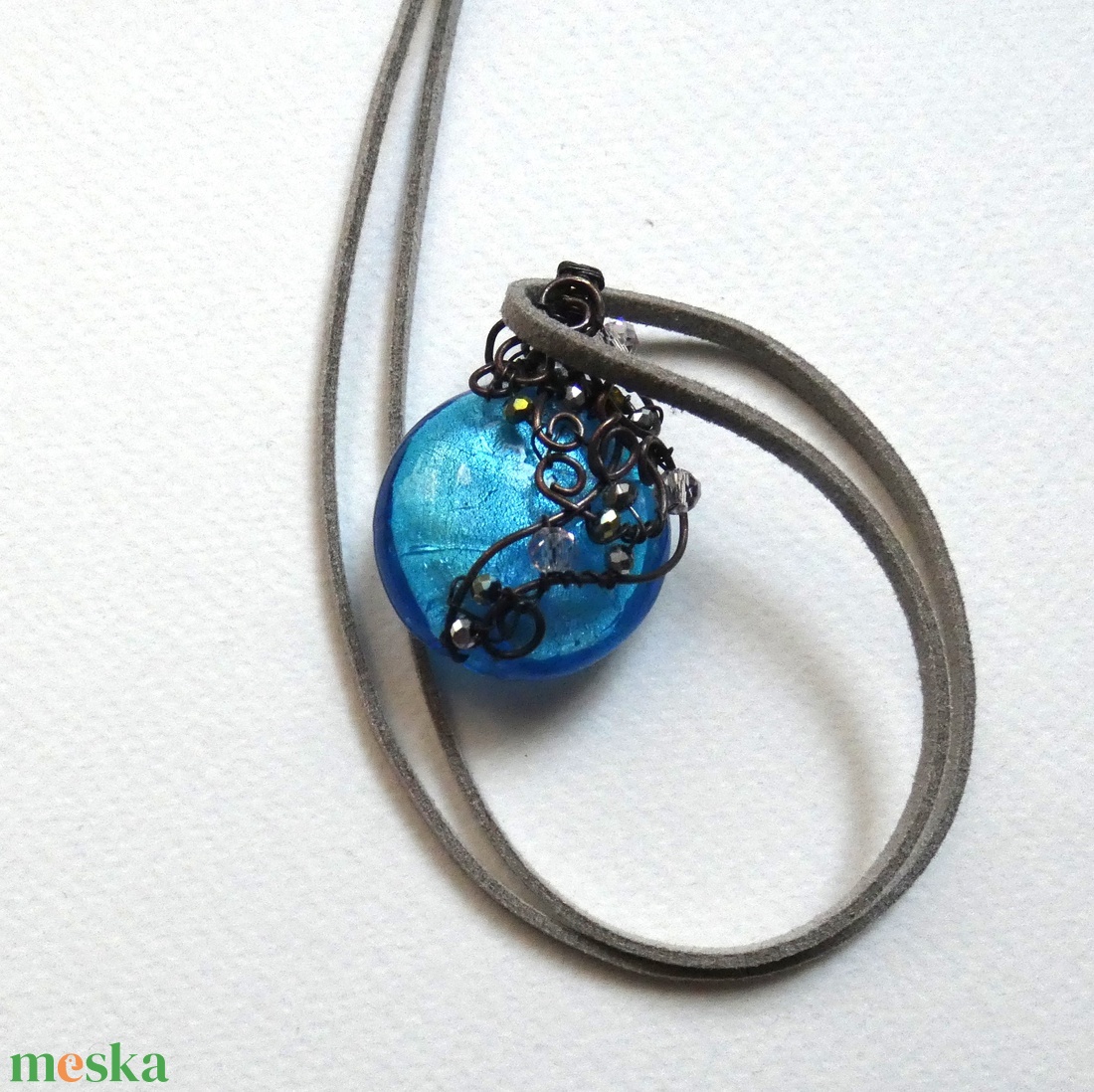 Megfagyott Murano medál - ékszer - nyaklánc - medál - Meska.hu
