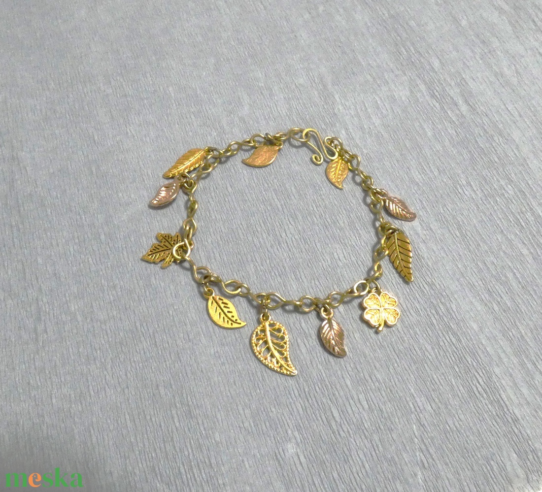 Ragyogó sárga réz karkötő - ékszer - karkötő - charm karkötő - Meska.hu