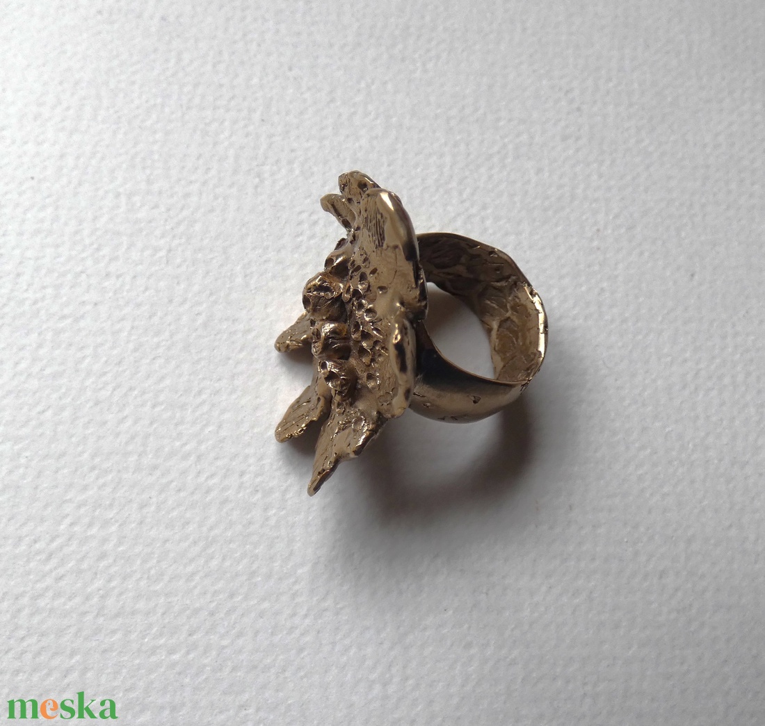 Sziklavirág bronz gyűrű - ékszer - gyűrű - figurális gyűrű - Meska.hu