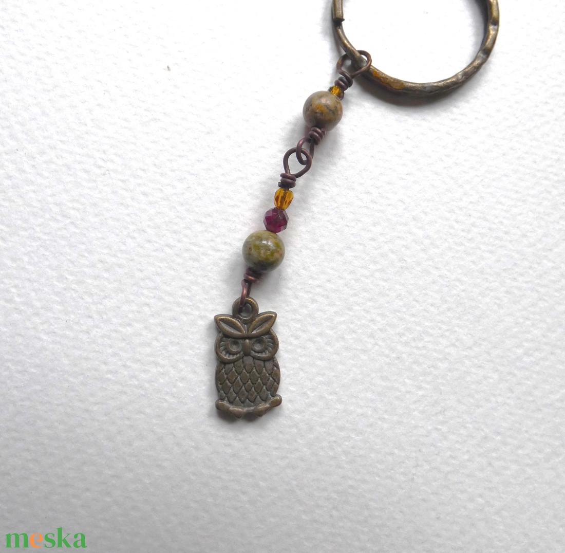 Bölcs bagoly kulcstartó - táska & tok - kulcstartó & táskadísz - táskadísz - Meska.hu