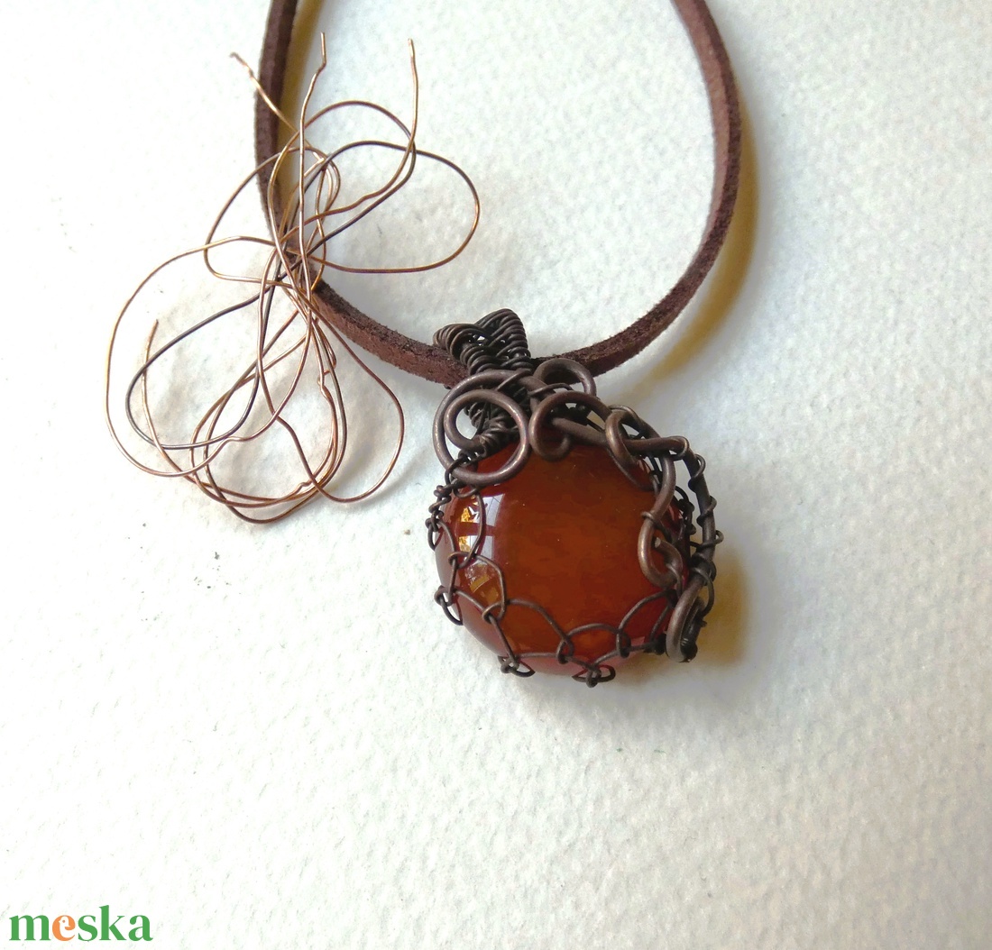 Izzó naplemente réz medál - ékszer - nyaklánc - medál - Meska.hu