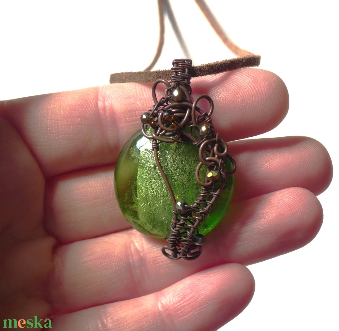 Tavaszi zsongás réz medál - ékszer - nyaklánc - medál - Meska.hu