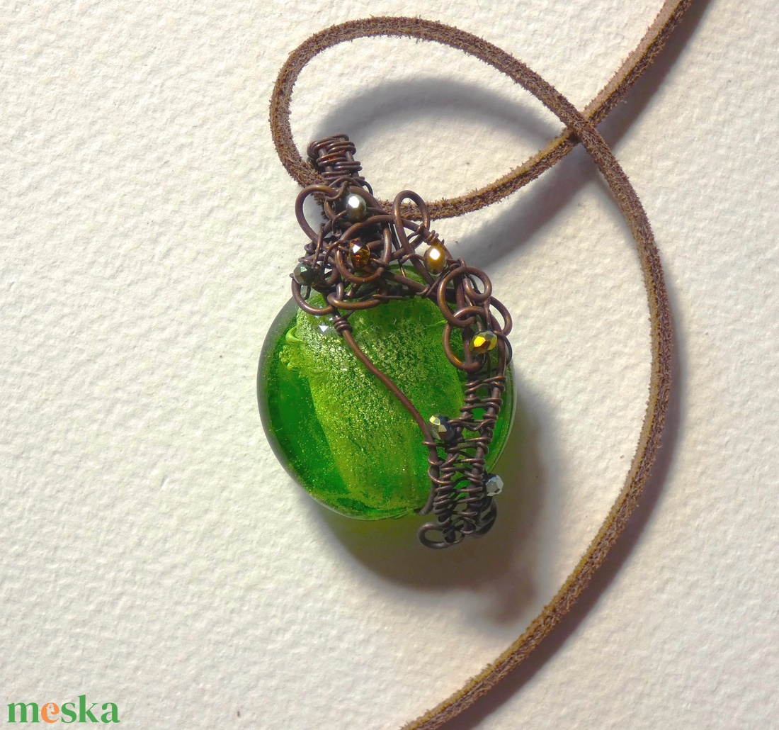 Tavaszi zsongás réz medál - ékszer - nyaklánc - medál - Meska.hu