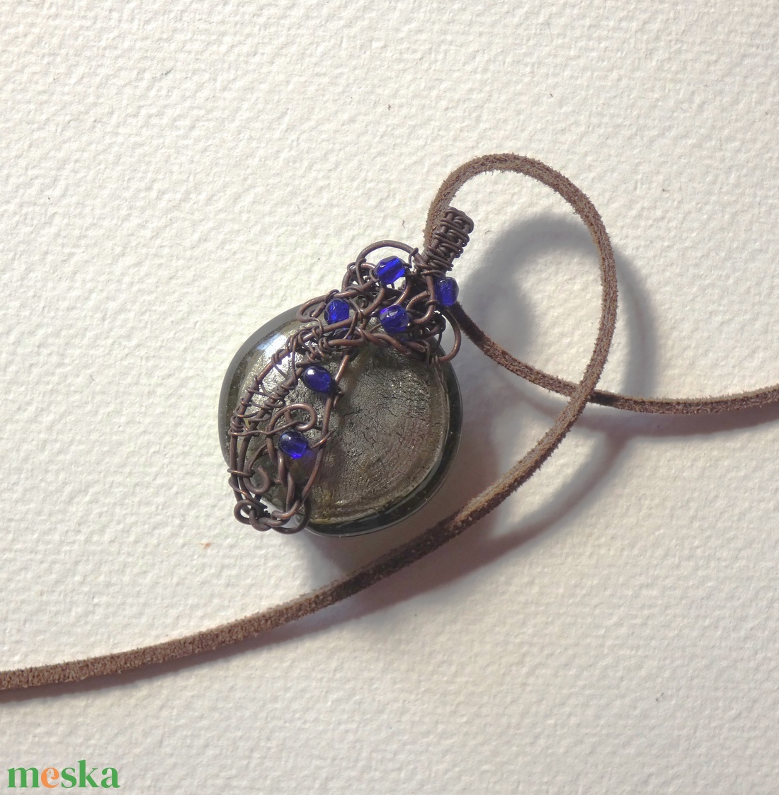 Esőfelhők réz medál - ékszer - nyaklánc - medál - Meska.hu