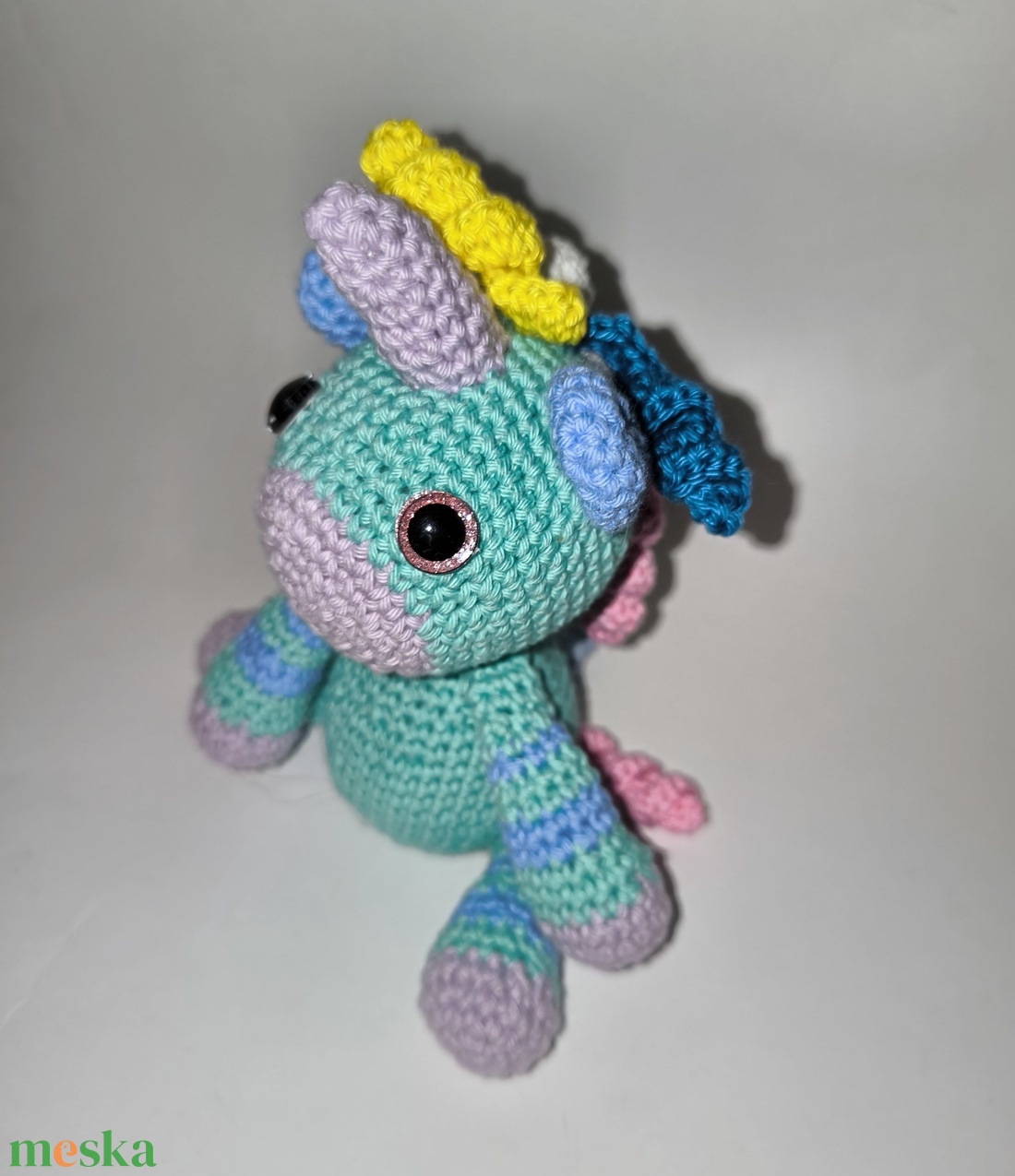 Kicsi zöld Unikornis_Amigurumi figura - játék & sport - plüssállat & játékfigura - unikornis - Meska.hu