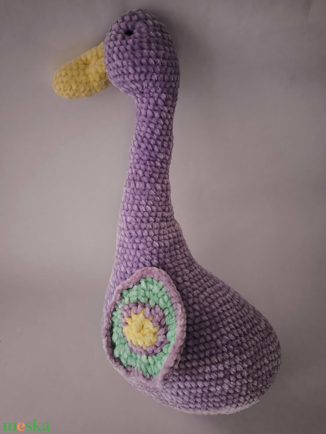 Puha lila liba _Amigurumi figura, alvóka, dísz - játék & sport - plüssállat & játékfigura - madár - Meska.hu