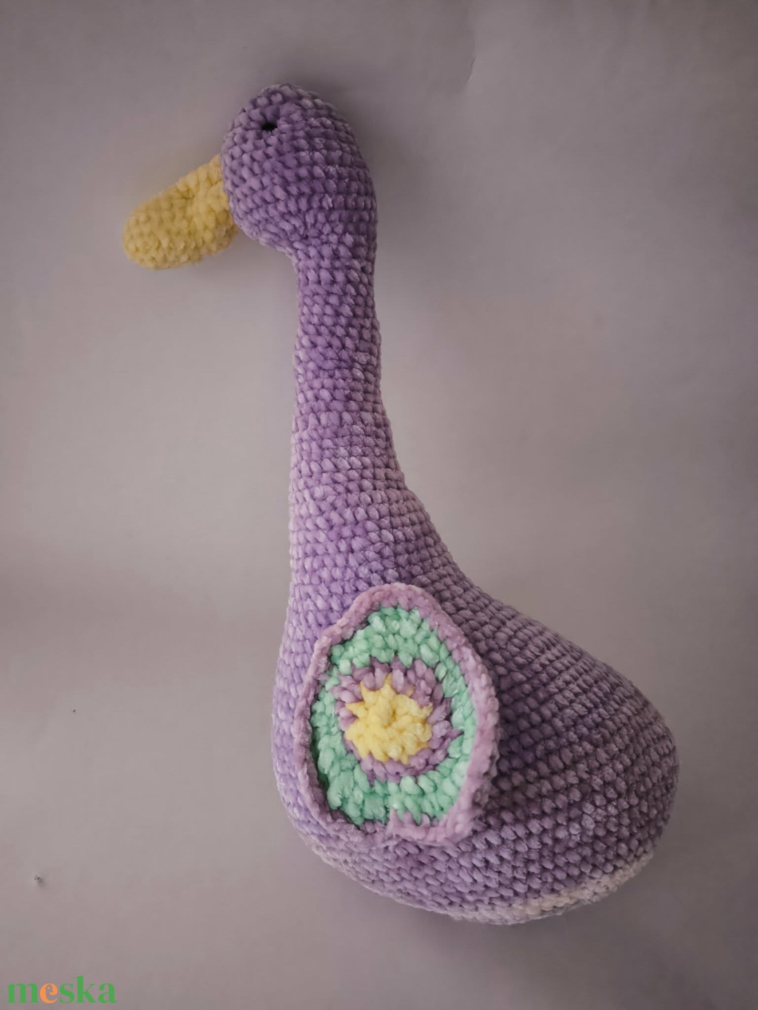 Puha lila liba _Amigurumi figura, alvóka, dísz - játék & sport - plüssállat & játékfigura - madár - Meska.hu