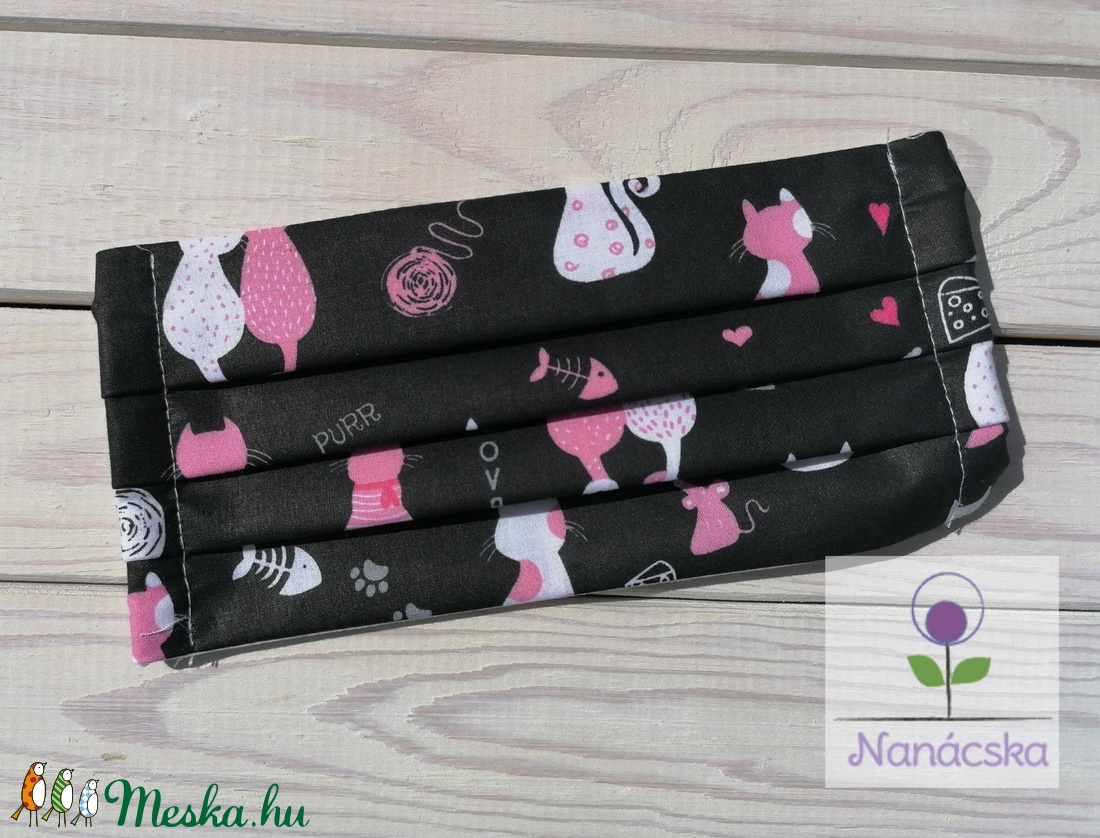 Textil szájmaszk/arcmaszk - szerelmes cicák -  - Meska.hu