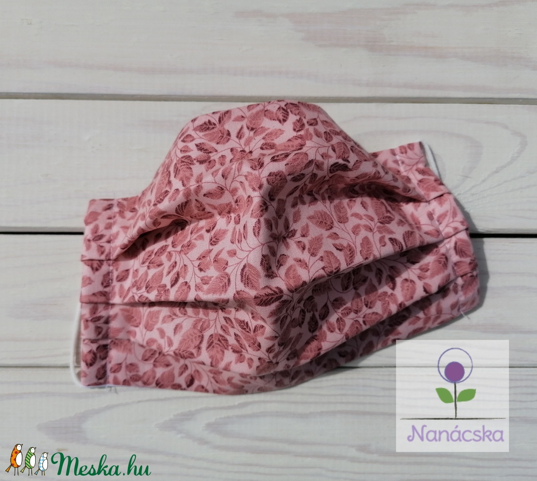Textil szájmaszk/arcmaszk - mályva leveles -  - Meska.hu