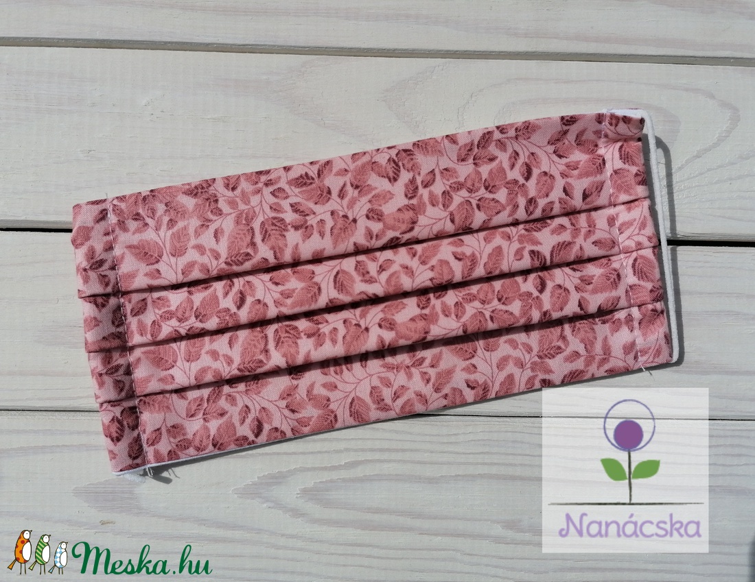 Textil szájmaszk/arcmaszk - mályva leveles -  - Meska.hu