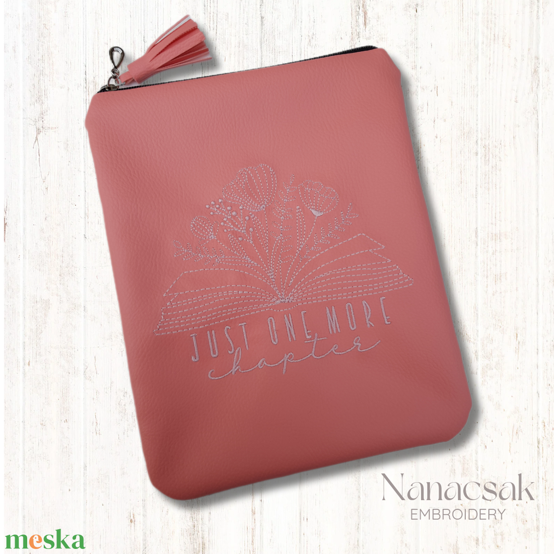 Hímzett könyvtok - barack - könyv & zene - könyvtok - Meska.hu