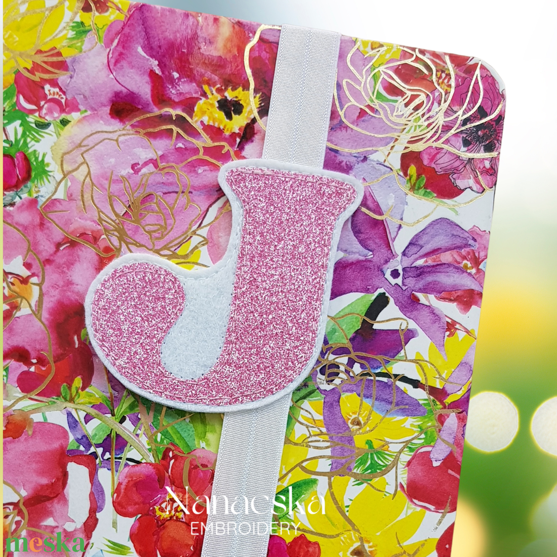 Kezdőbetűs -rózsaszín glitter- könyvjelző - könyv & zene - könyvjelző - Meska.hu