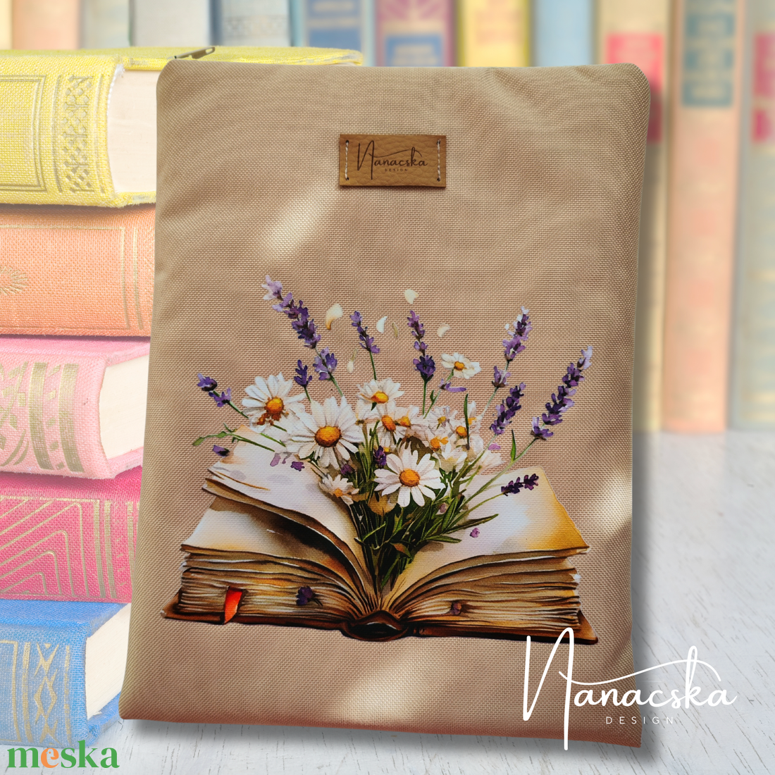 Margarétás könyvtok  - könyv & zene - könyvtok - Meska.hu