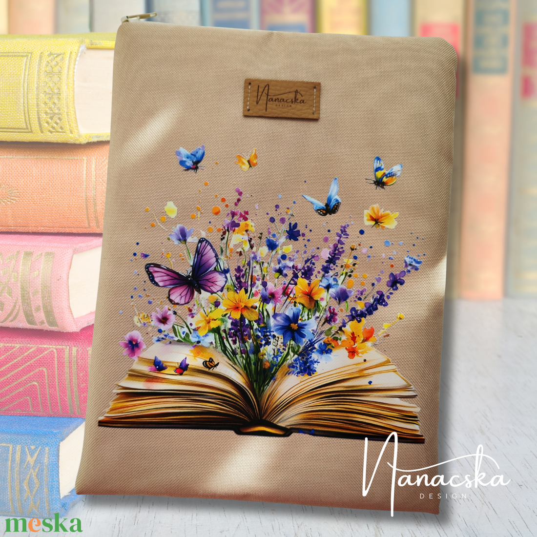 Mezei virágos könyvtok  - könyv & zene - könyvtok - Meska.hu