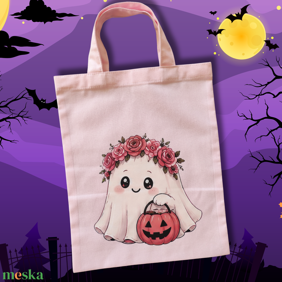 Halloween cukorkagyűjtő vászontáska -candy bag  - otthon & életmód - dekoráció - halloween - halloweeni jelmez és kiegészítők - Meska.hu