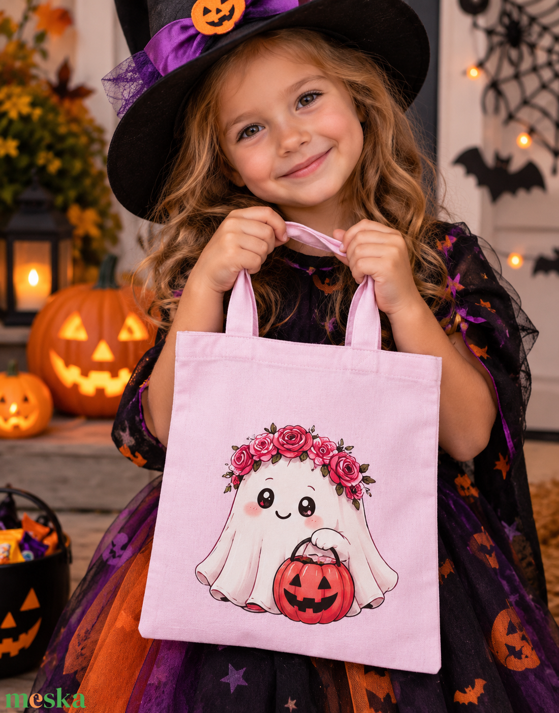 Halloween cukorkagyűjtő vászontáska -candy bag  - otthon & életmód - dekoráció - halloween - halloweeni jelmez és kiegészítők - Meska.hu
