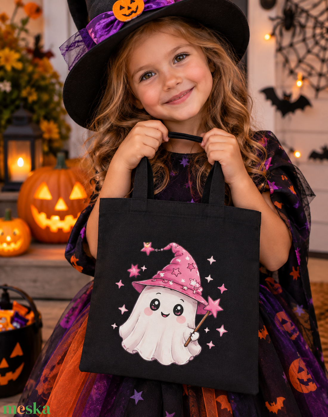 Halloween cukorkagyűjtő vászontáska -candy bag  - otthon & életmód - dekoráció - halloween - halloweeni jelmez és kiegészítők - Meska.hu
