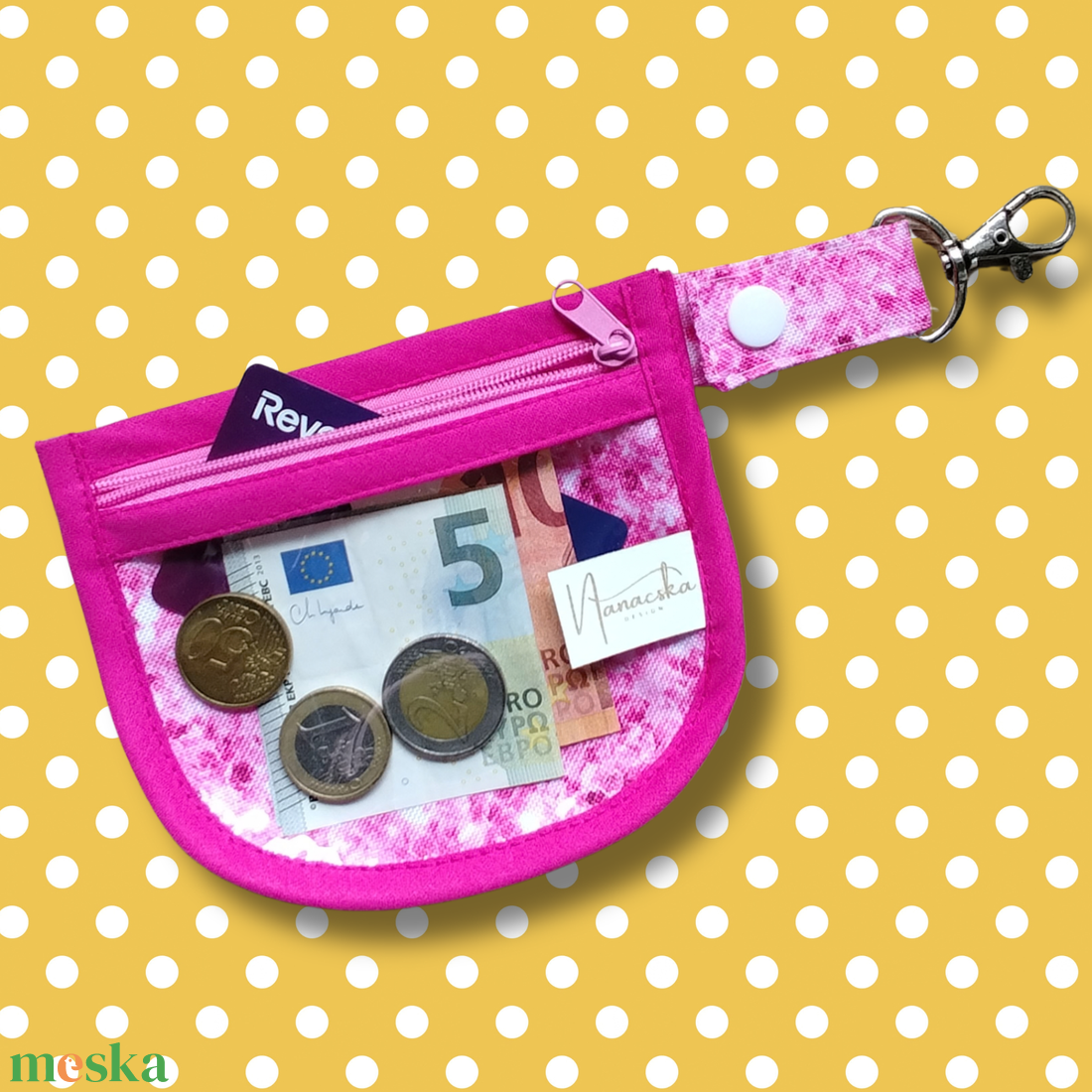Pénztárca - pink - táska & tok - pénztárca & más tok - aprópénztartó - Meska.hu