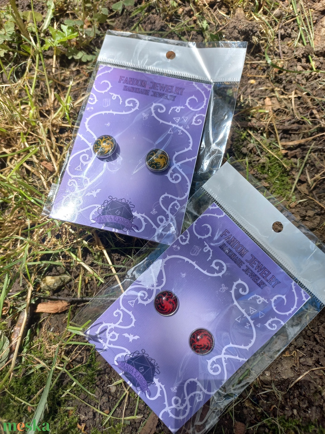 Targaryen ház Fülbevaló - ékszer - fülbevaló - pötty fülbevaló - Meska.hu