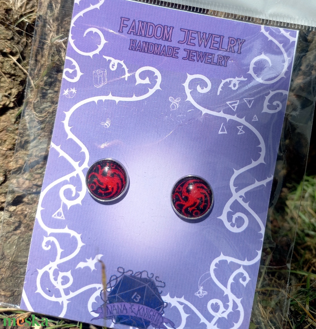 Targaryen ház Fülbevaló - ékszer - fülbevaló - pötty fülbevaló - Meska.hu