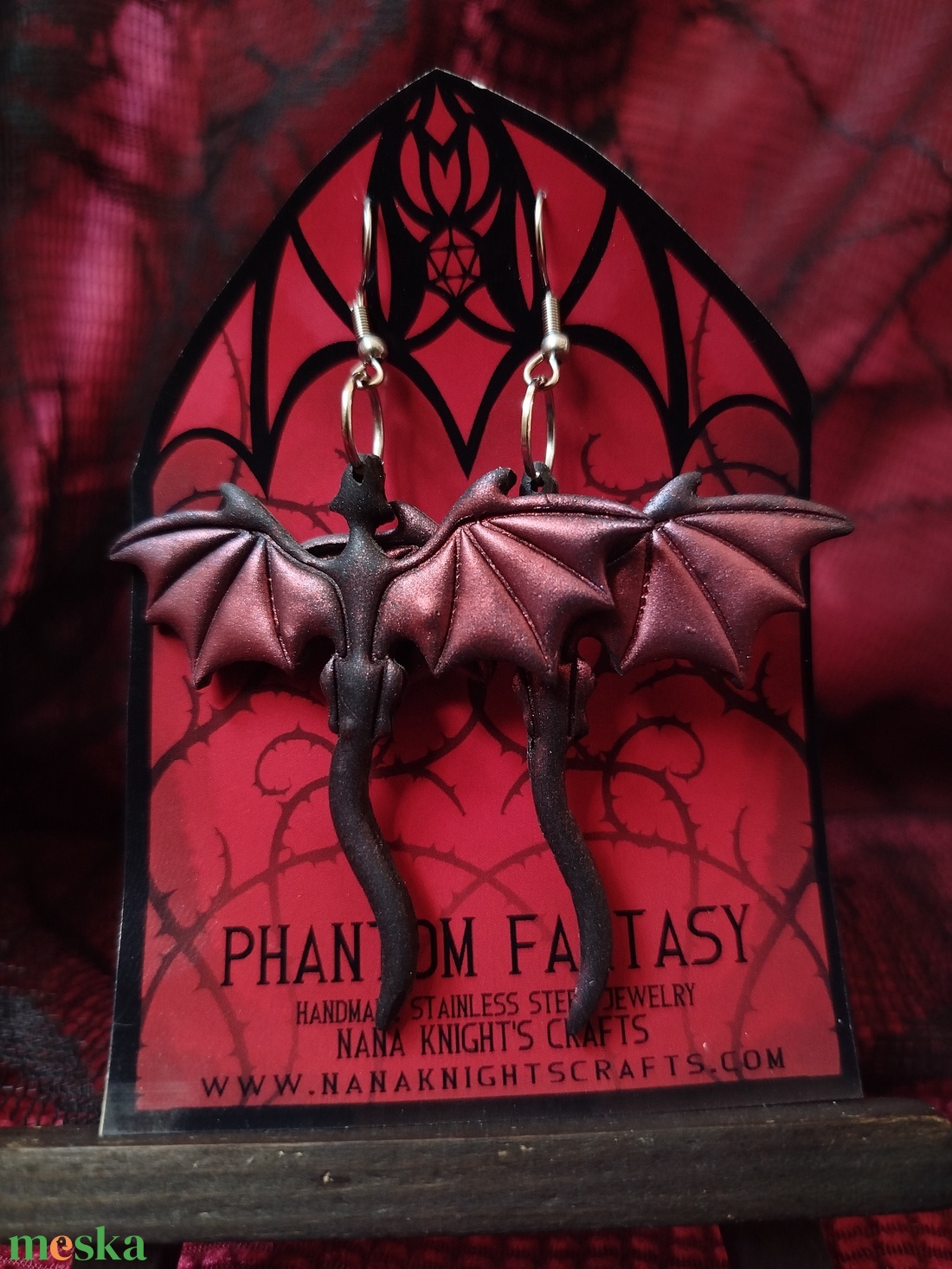 Sárkány fülbevaló � Drogon - ékszer - fülbevaló - lógó fülbevaló - Meska.hu