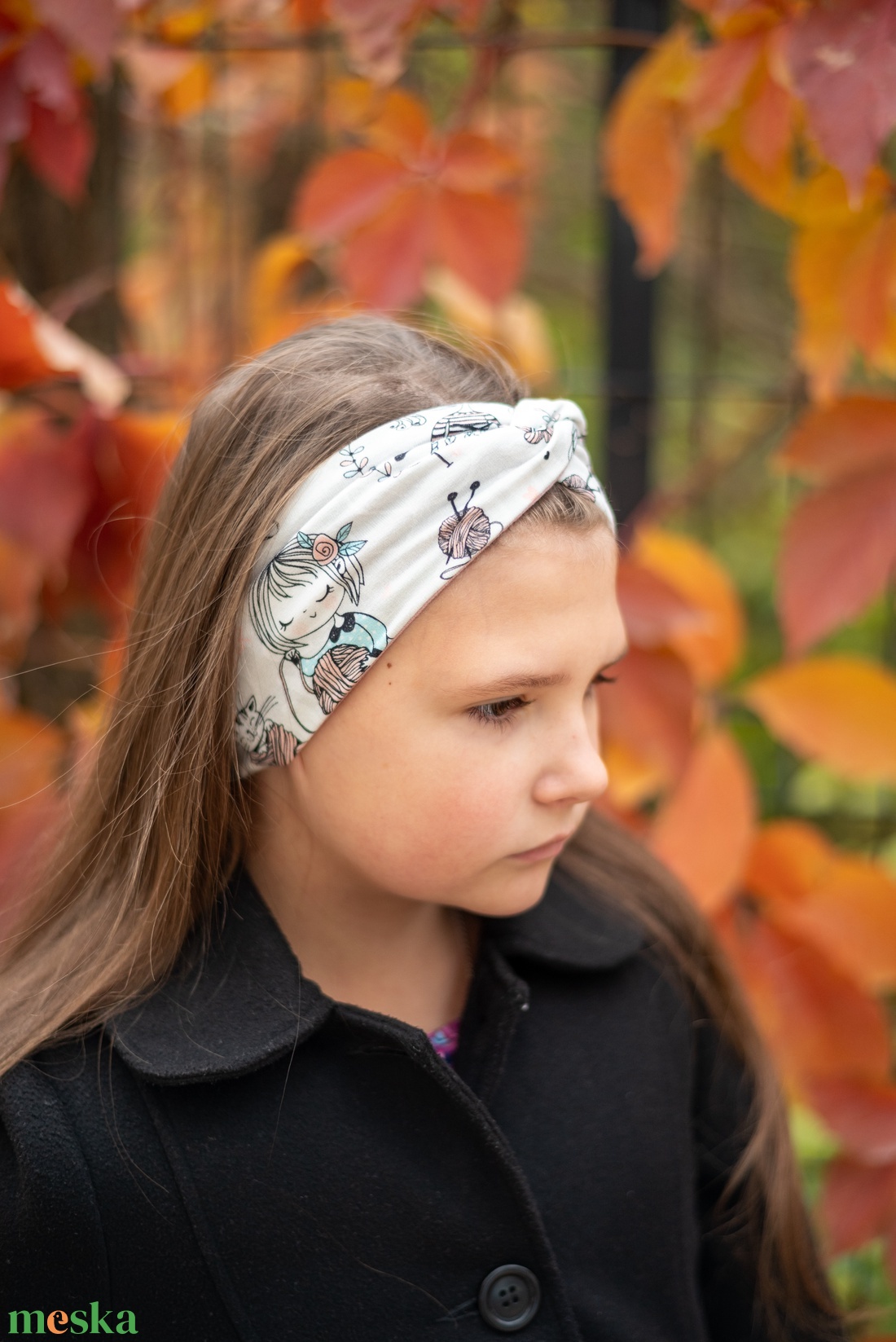 Elasztikus, csavaros elejű fejpánt, hajpánt, fülvédőpánt, kislányos - ruha & divat - sál, sapka, kendő - fejpánt - Meska.hu