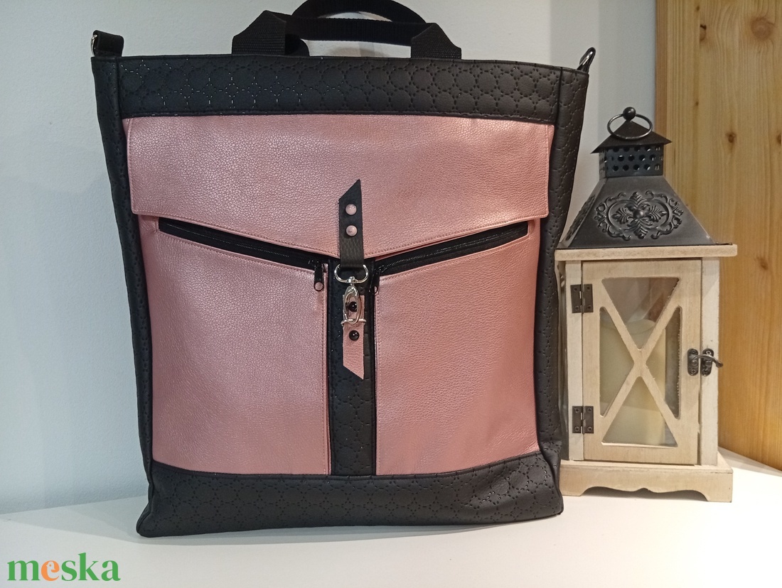 Válltáska, shopper sok zsebes - táska & tok - kézitáska & válltáska - vállon átvethető táska - Meska.hu