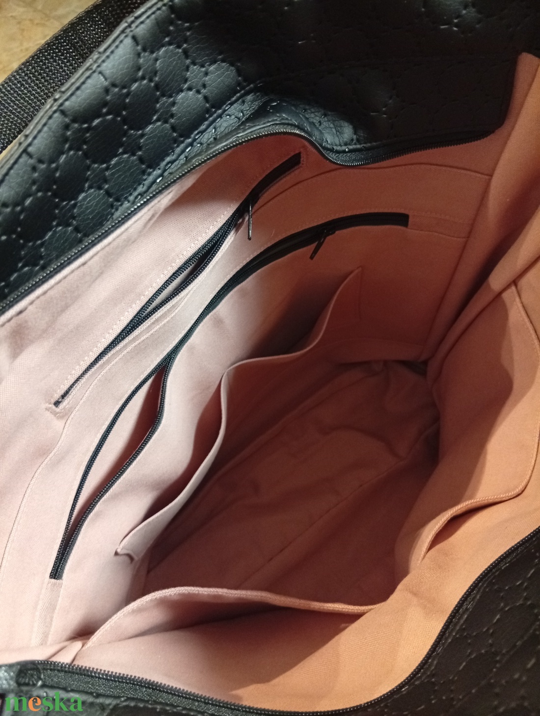 Válltáska, shopper sok zsebes - táska & tok - kézitáska & válltáska - vállon átvethető táska - Meska.hu