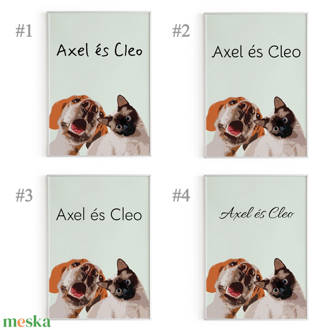Saját fotóból páros házi kedvenc portré - otthon & életmód - dekoráció - kép & falikép - plakát - Meska.hu