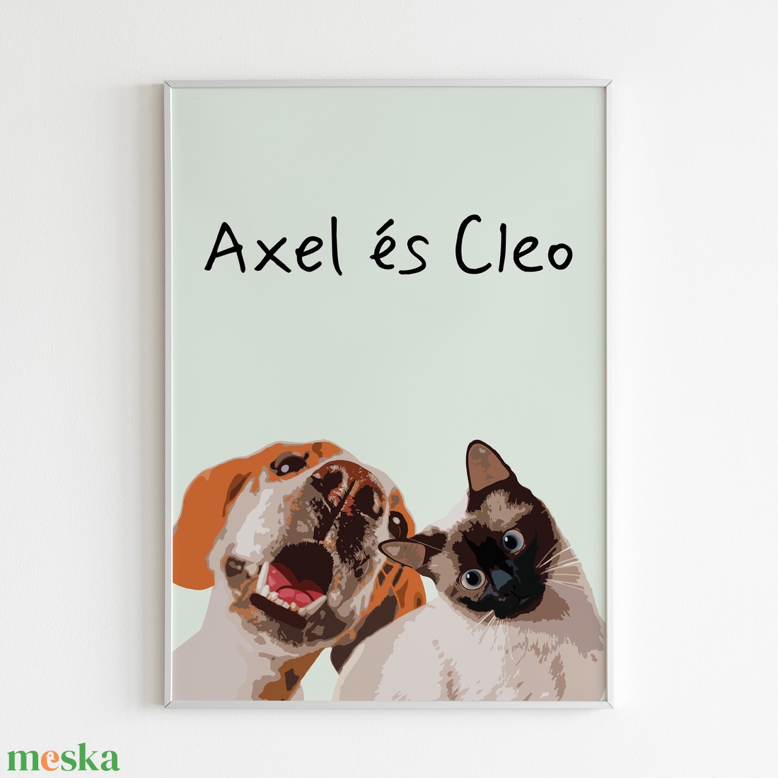 Saját fotóból páros házi kedvenc portré - otthon & életmód - dekoráció - kép & falikép - plakát - Meska.hu