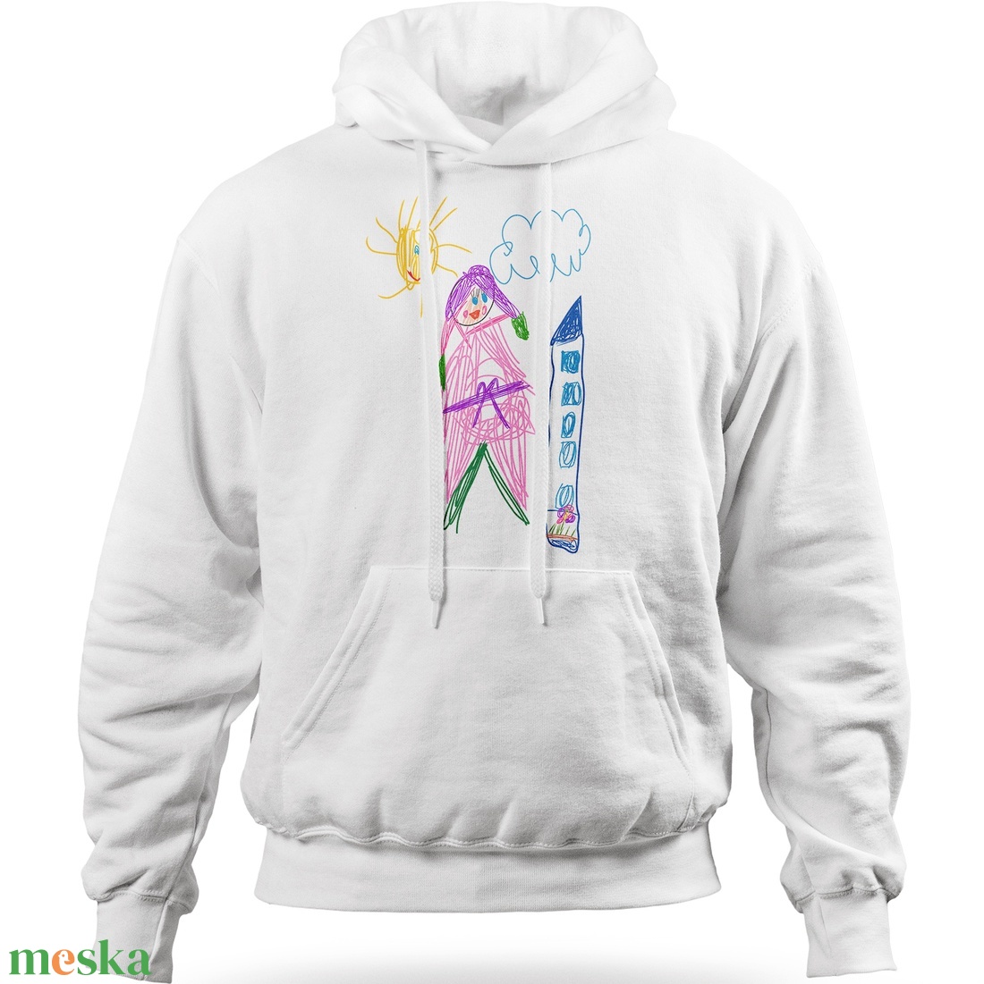 Gyermeked rajza kapucnis pulóveren - ruha & divat - női ruha - pulóver - Meska.hu