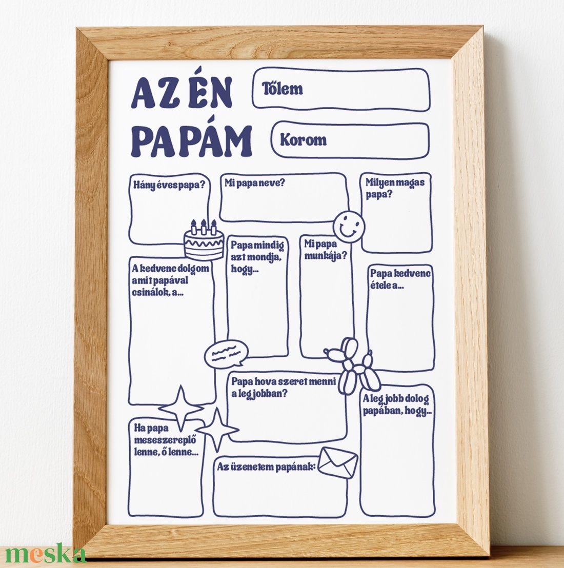 Nyomtatható egyedi ajándék PAPÁNAK - otthon & életmód - papír, írószer - ajándékozás kellékei - képeslap, üdvözlőlap - Meska.hu