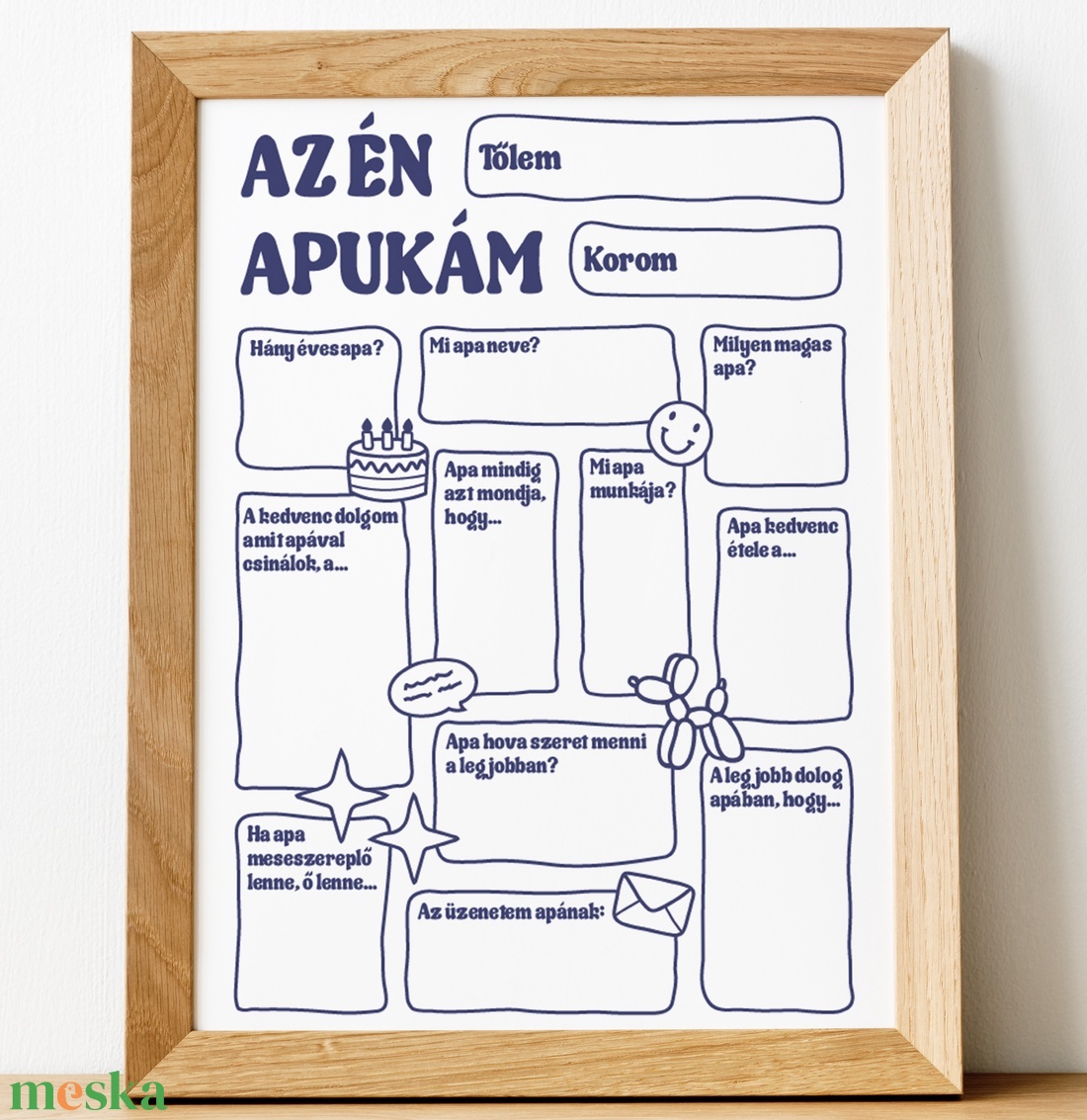 Nyomtatható egyedi ajándék APÁNAK - otthon & életmód - papír, írószer - ajándékozás kellékei - képeslap, üdvözlőlap - Meska.hu