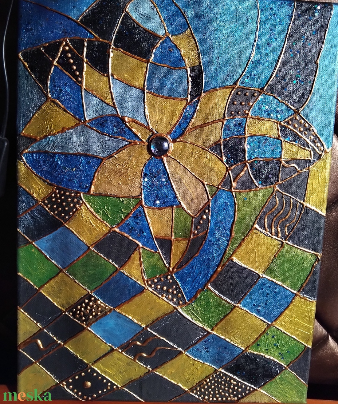 mozaik hatású kép - művészet - festmény - akril - Meska.hu