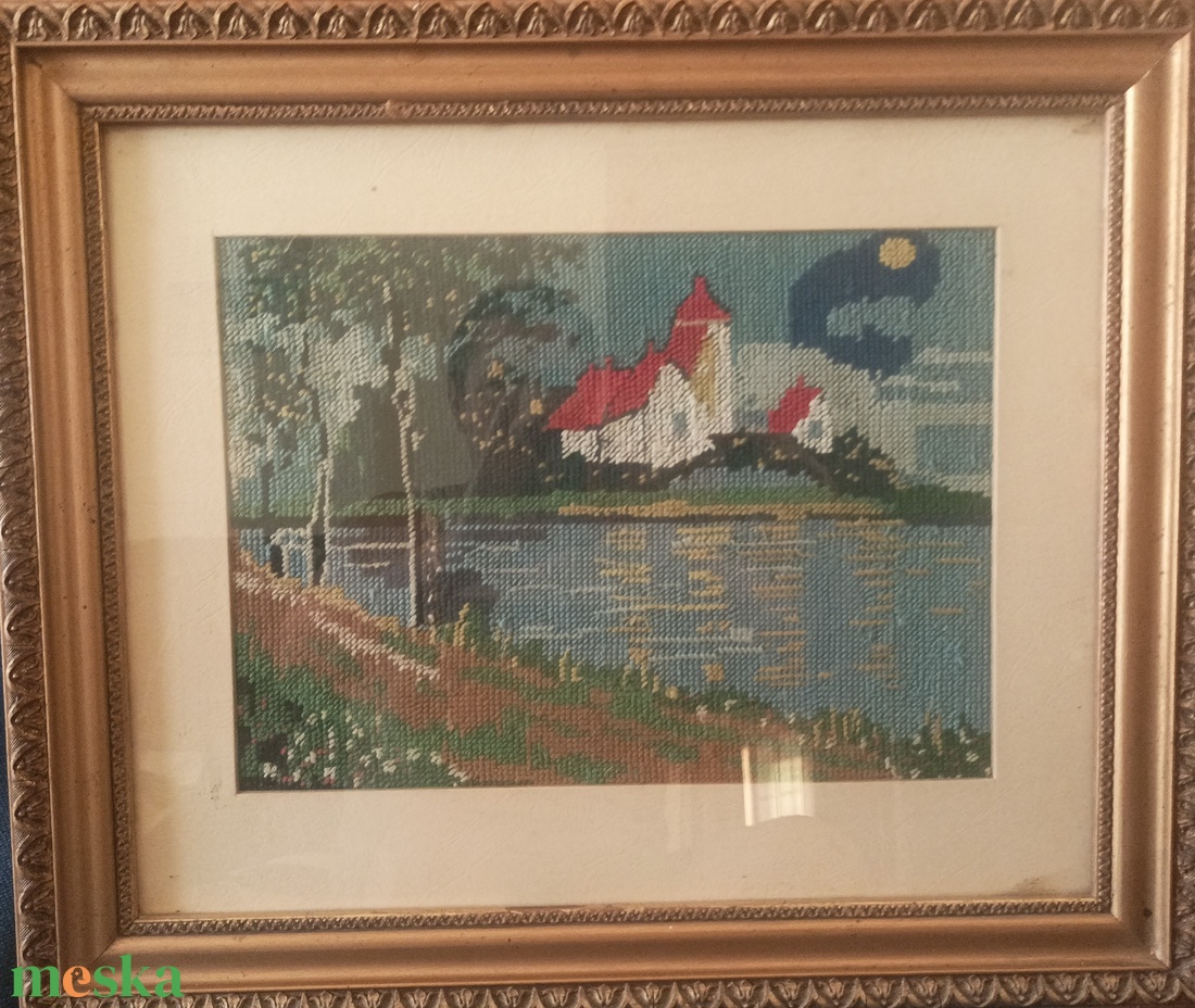 Keresztszemes Tájkép - otthon & életmód - dekoráció - fali és függő dekoráció - falióra & óra - Meska.hu