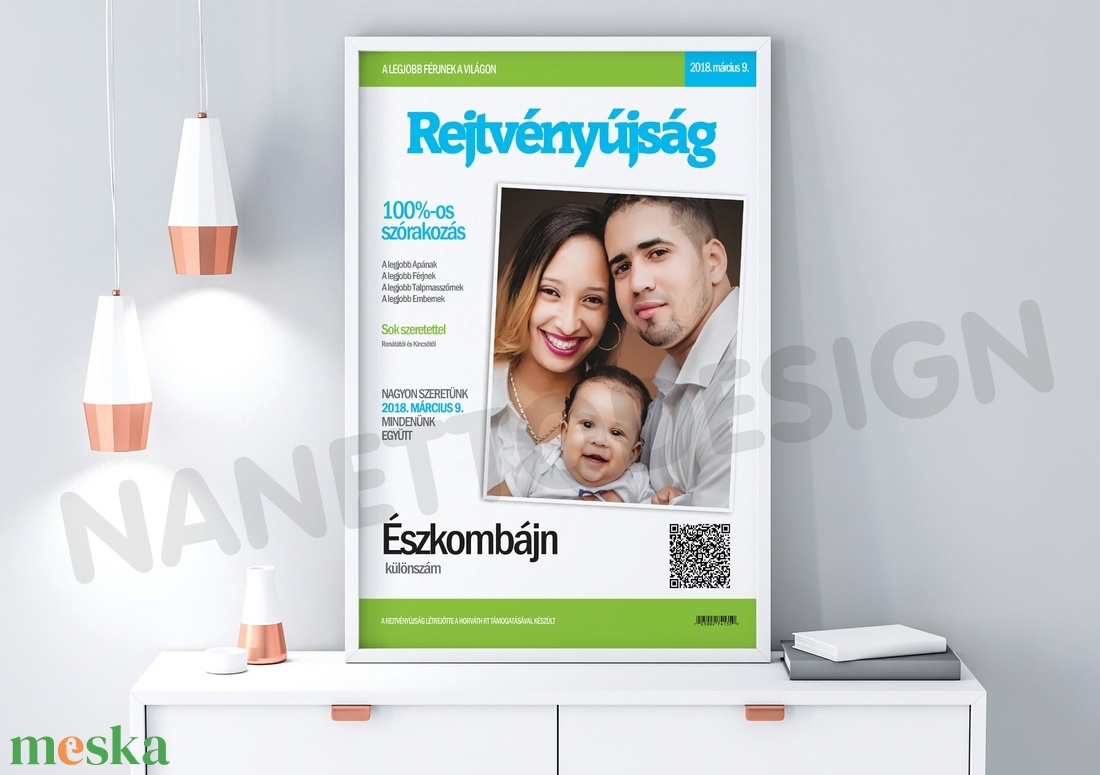 Egyedi fényképes skandináv rejtvény poszter kerettel, Szülinapi kerekévfordulós rejtvény rmagazin, Vicces bejelentés - esküvő - emlék & ajándék - nászajándék - Meska.hu