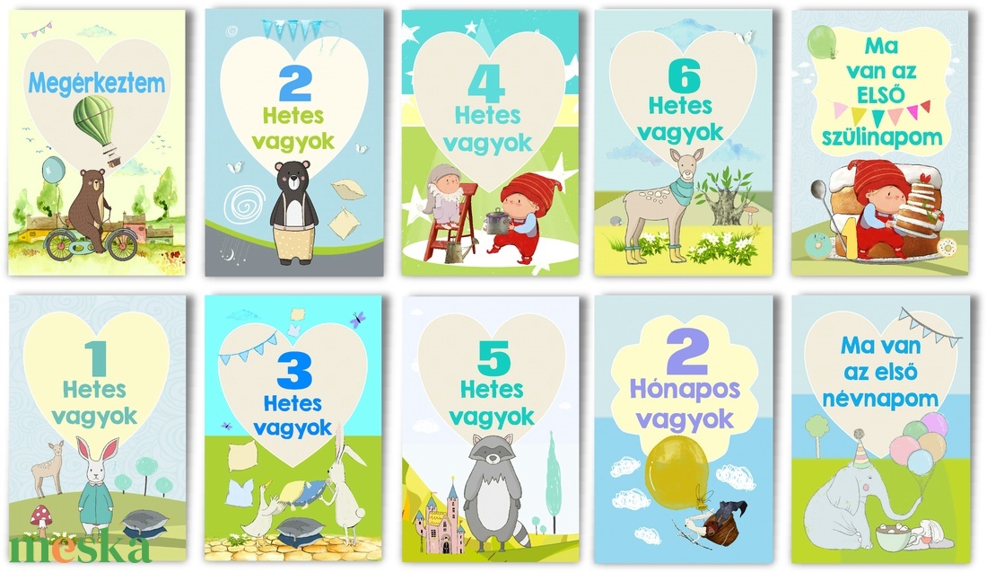 Kisfiú babakártya fotókártya milestone kártya milestone card mérföldkő kártya szülinapi poszter babakártya babaváró gift - otthon & életmód - papír, írószer - babanapló - Meska.hu