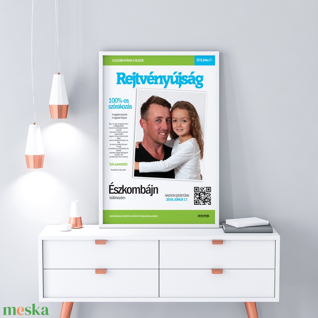 Fix feliratos keresztrejtvény - apák napi skandináv rejtvény titkos üzenet Papának Apunak Apának vicces ajándék különleg - otthon & életmód - dekoráció - kép & falikép - poszter - Meska.hu