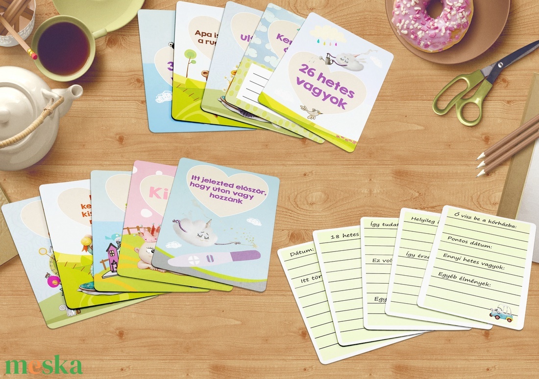 kismama milestone kártyák baba fotókártya, Milestone baby card mérföldkő kártya babakártya naptár várandóság PiciKártya  - otthon & lakás - papír írószer - névjegykártya - Meska.hu