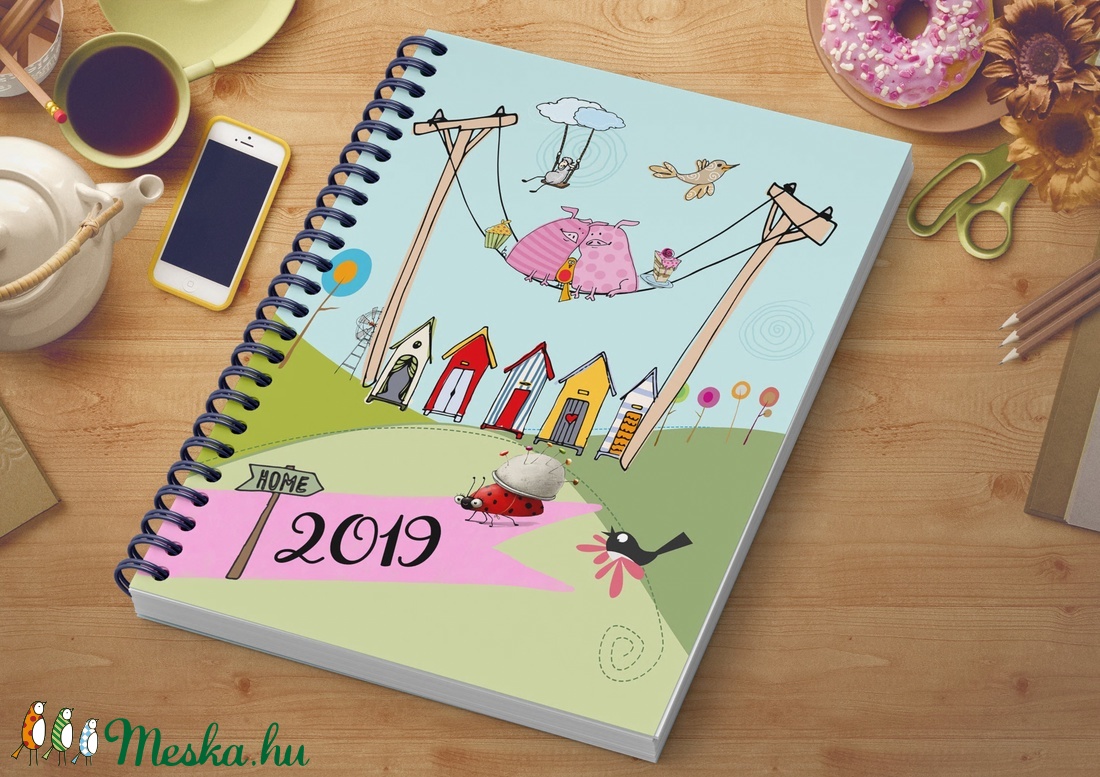 egyedi grafikájú határidőnapló filofax asztali naptár falinaptár emlékkönyv jegyzetfüzet notesz leckefüzet napló kalendá -  - Meska.hu