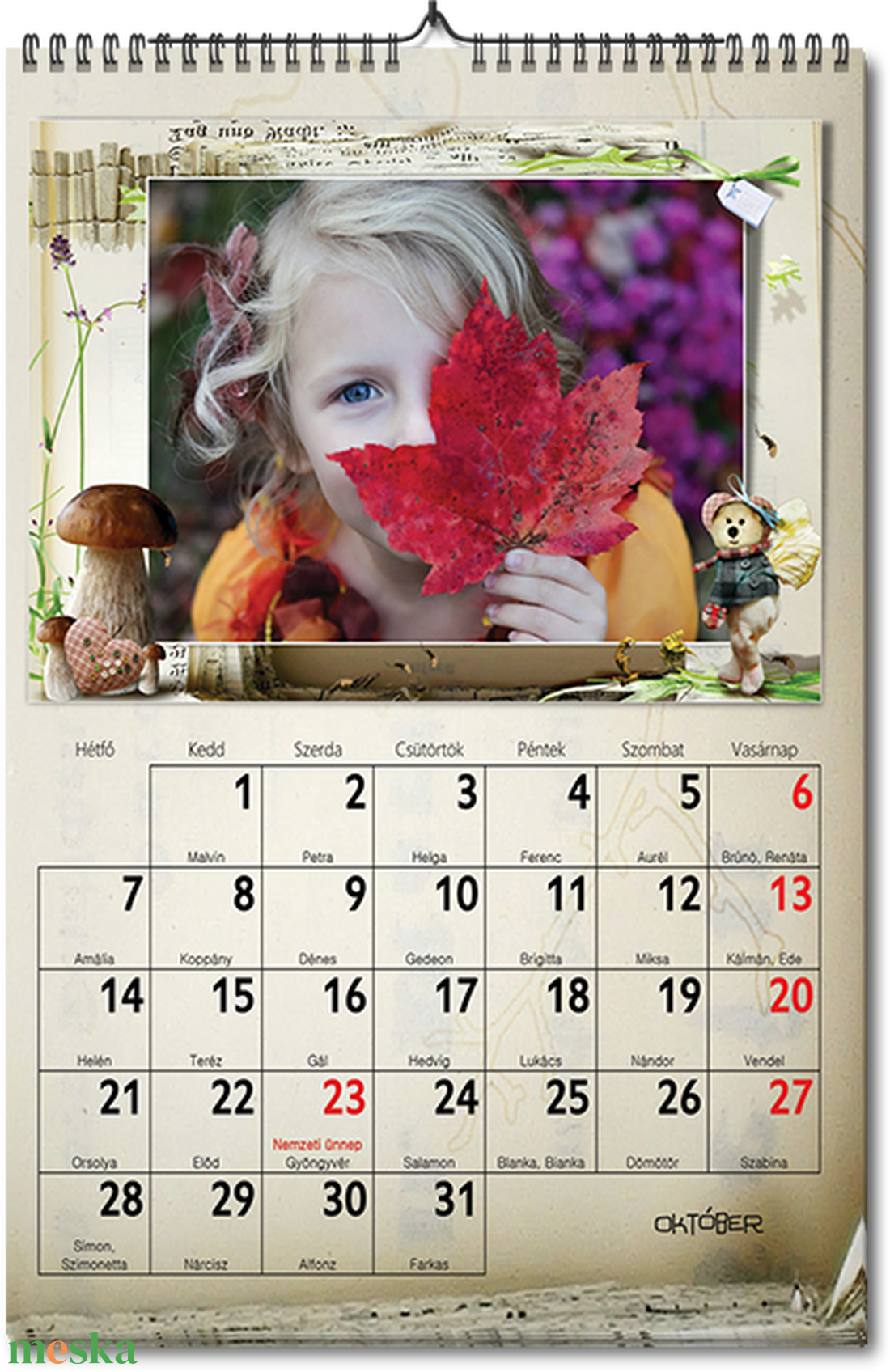 2022-es fényképes falinaptár, egyedi naptár fotós ajándék nagyinak nőknek férfiaknak vicces unokától karácsonyi ötlet - otthon & életmód - dekoráció - Meska.hu