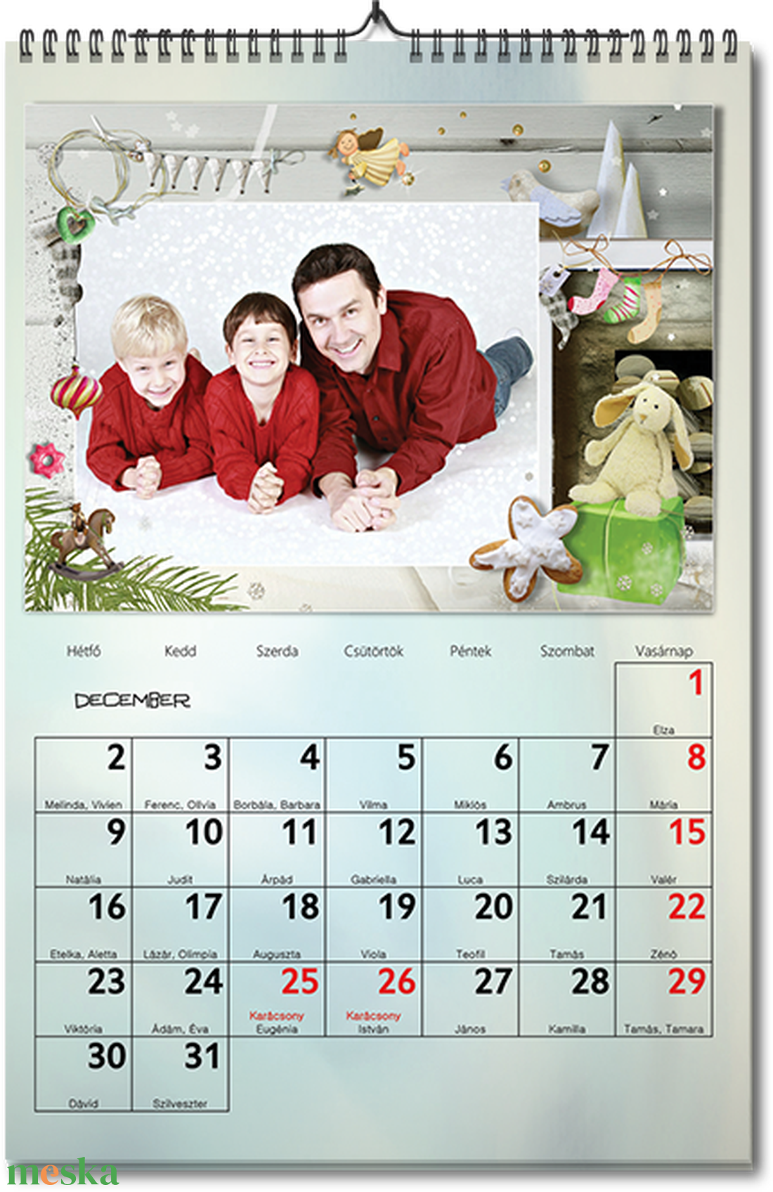 2022-es fényképes falinaptár, egyedi naptár fotós ajándék nagyinak nőknek férfiaknak vicces unokától karácsonyi ötlet - otthon & életmód - dekoráció - Meska.hu