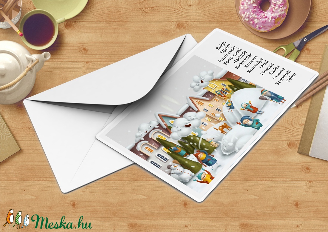 karácsonyi képeslap szókereső rejtvény keresztrejtvény mókás ajándék vicces ajándék keresd a párját scrable  -  - Meska.hu